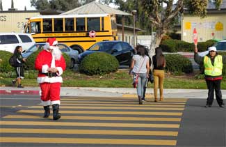 Photo of Santa in crosswalk