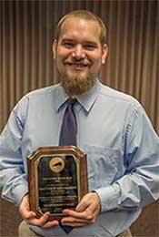 Photo  of the volunteer of the year Matthew Shoemaker 