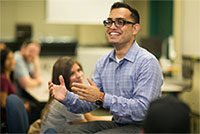 Mayor Dr. Yxstian Gutierrez in classroom