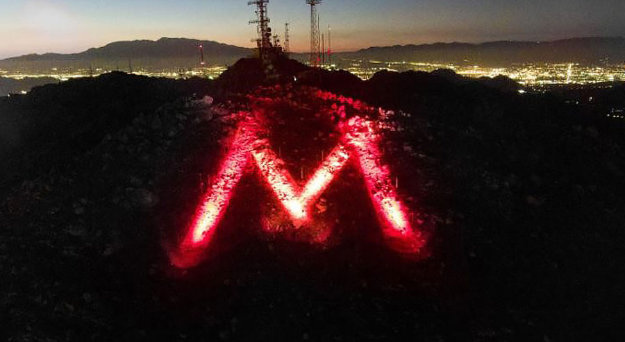 The Moreno Valley "M" lit